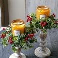 thumbnail image 5 of Beautynvta Christmas Candle Rings Wreath, Artificial Red Berries Eucalyptus Leaves Candle Wreath Hanging Wreath Candle Holder for Kitchen Cabinet Christmas Table Centerpiece, 5 of 9