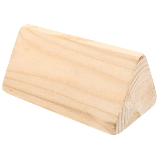 PTOOTP Wheel Chocks For Travel Trailers Anti Skid Light Yellow Wood 1Pack