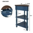 thumbnail image 4 of PORKISS Small Triangle Corner Table, End Table Side Table with 1 Drawer Solid Wood Legs, Console Table for Small Spaces/ Living Room, Navy Blue, 4 of 10