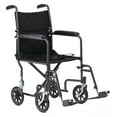 thumbnail image 3 of Black Hammertone Transport Chair, 19inch Seat, 300lbs Weight Capacity, Lightweight, 3 of 8