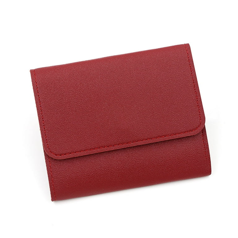 Women's Large Trifold Wallet - Long PU Leather Purse With Snap Closure & Multiple Card Slots