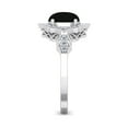 thumbnail image 4 of SuperJeweler 1 1/2 Carat Oval Shape Black Onyx and Halo Diamond Ring In Sterling Silver For Women, 4 of 6