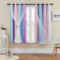 thumbnail image 2 of XiDi Cortinas Arco Iris para Dormitorio, Estrellas Huecadas Decoraci&oacute;n Cortinas Azules con Aislamiento T&eacute;rmico con Anillos para Ni&ntilde;os Ni&ntilde;as Tratamiento Vent, 2 of 8