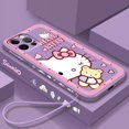 thumbnail image 1 of Sanrio Hello Kitty Cartoon Liquid Left Rope For Apple iPhone 15 14 13 12 11 XS XR X 8 7 SE Pro Ultra Max Plus Mini Phone Case LXY, 1 of 7