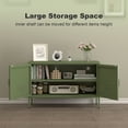 thumbnail image 3 of Marcree Metal Storage Cabinets, Media Console Cabinet 2 Doors, Metal TV Stand with Adjustable Shelf for Living Room, Bedroom, Avocado Green, 3 of 9