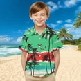 thumbnail image 2 of Stamzod Boys Clothes Fashion Tropical Printing Summer Button Down Shirt with Pocket Casual Loose Short Sleeve Hawaiian Shirt for Boys Green D 5 Years, 2 of 7