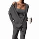 thumbnail image 1 of Conjunto de 3 Piezas de Punto para Mujer: Cárdigan de Larga, Camiseta Sin Mangas, Pantalón y Chándal. Gris Oscuro XL, 1 of 4