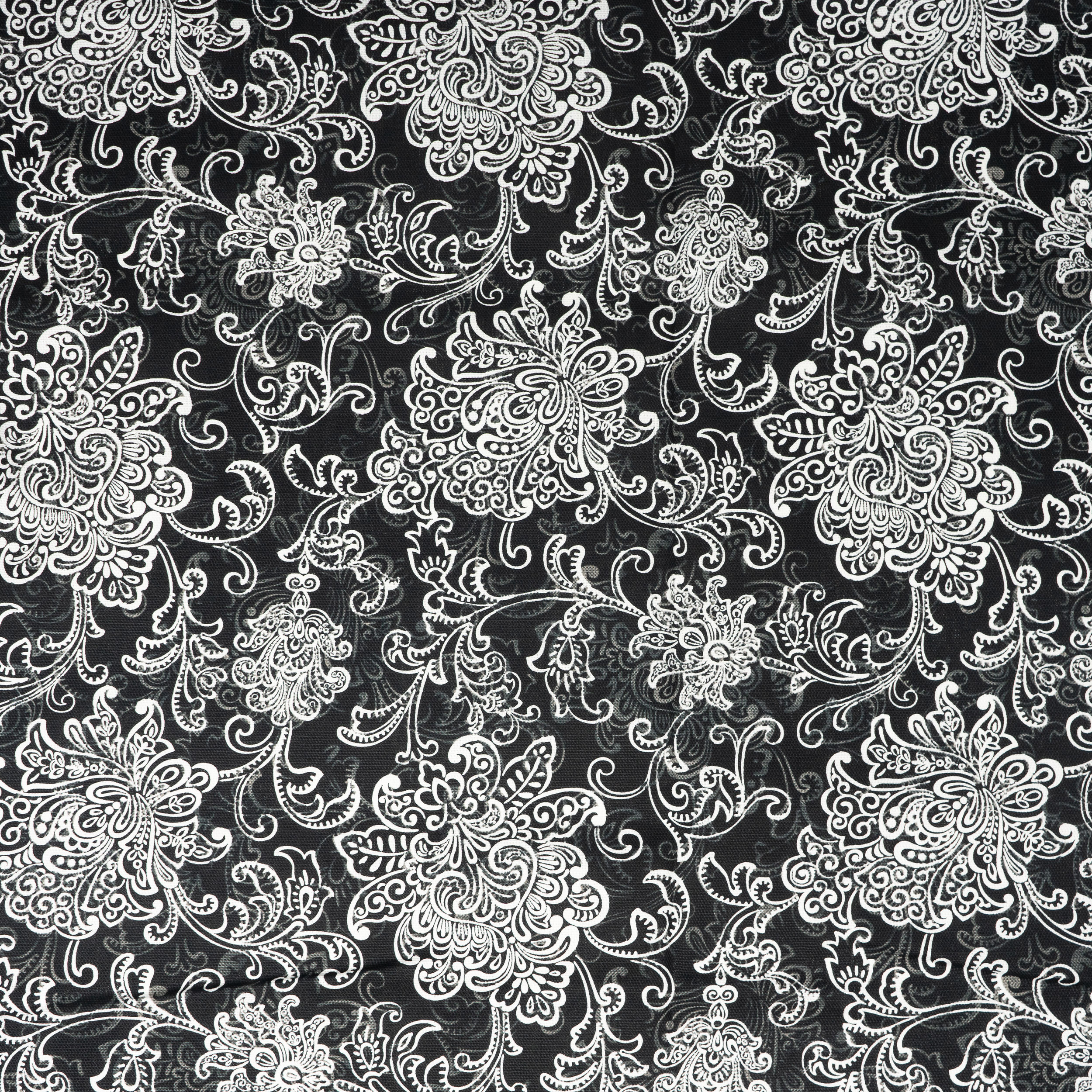 Waverly Inspirations 2 Yard Cut 100% Cotton Duck Print Fabric Scroll Black, 45" Wide for Quilting & Sewing