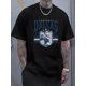 thumbnail image 1 of 1pc Breathable Lightweight Dallas Football Print T-Shirt - 100% Cotton Crew Neck Casual Sports Tee for Men - Washable Flexible Fabric, Digital Heat Transfer Design, for Hiking & Daily Wear, Four Seas, 1 of 7