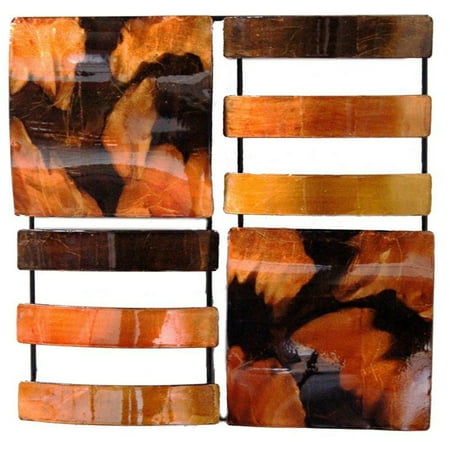 Abstract Metal Wall - Heather Ann Creations 4 Abstract Geometric Squared Slats Modern Metal Hanging Wall Sculpture