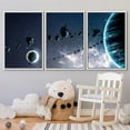 thumbnail image 2 of wall26 Framed Canvas Print Wall Art Set Neon Starlight Blue Galaxy Astronomy &amp; Space Nature Digital Art Sci-Fi &amp; Fantasy Decorative Landscape for Living Room, Bedroom, Office - 24"x36&qu, 2 of 5