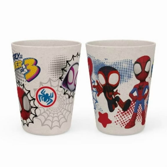 2pk 10 fl oz Spidey and His Amazing Friends Melamine Tumblers Cream/Red
