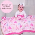 thumbnail image 4 of LollyBanks Ruffle Baby Girl Blanket, Organic Cotton Muslin Receiving Blanket, 40 x 36 in, Princess Print, 4 of 8