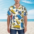 thumbnail image 5 of Truck Pattern Hawaiian Shirts For Men, Summer Short-Sleeve Relaxed-Fit Button-Down Shirts Medium, 5 of 8