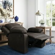 Relax-a-Lounger Reynolds Faux Suede Manual Recliner, Brown