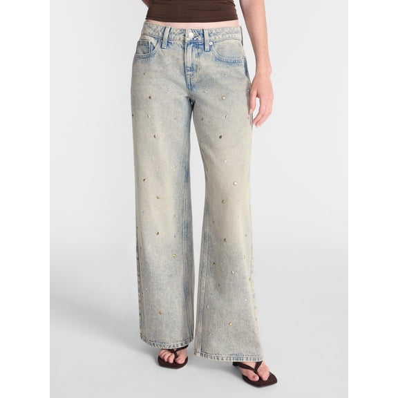 No Boundaries Low Rise Cotton Baggy Jeans, 31.5'' Inseam, Women's 00-26W