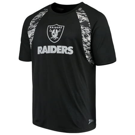 Oakland Raiders Revolution - Men's Zubaz Black Oakland Raiders Camo Raglan T-Shirt