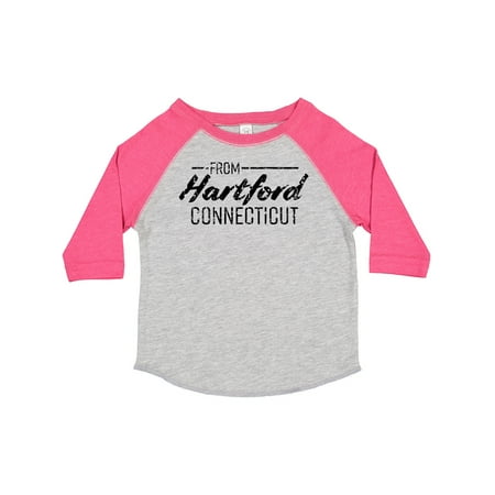 

Inktastic From Hartford Connecticut in Black Distressed Text Gift Toddler Boy or Toddler Girl T-Shirt