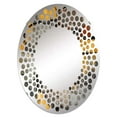 thumbnail image 2 of Designart "Rugged Concrete Illusion Art III" Brick Polka Dot Round Wall Mirror - Oval Printed Decorative Mirror - Multiple Color Options, 2 of 5