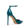 thumbnail image 6 of Steve Madden Valid Teal Patent Ankle Strap Pointed Toe Stiletto Heeled Pumps (Teal Patent, 6.5), 6 of 9