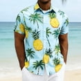 thumbnail image 2 of oelaio Hawaiian Shirt for Men Tropical Shirts Summer Beach Button Down Short Sleeve Shirt Aloha Floral Cruise Vacation Outfit Blue L, 2 of 8