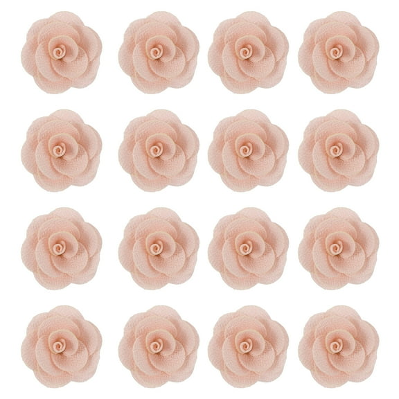 Uxcell 16 Pcs Fabric Roses, 2 Inch Lapel Pin for Men Satin Rose Artificial Flowers for DIY Crafting Accessories Sewing Wrapping Wedding Gift Decoration, Light Red