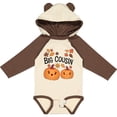 thumbnail image 3 of Inktastic Big Cousin Pumpkins with Fall Leaves Boys or Girls Long Sleeve Baby Bodysuit, 3 of 5