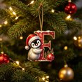 thumbnail image 5 of Linnome 26 Letters Christmas Tree Decoration Pendant Acrylic Alphabet Letter Ornaments Personalized Xmas Tree Hanging Pendants With Santa Hat For Holiday Decor Christmas Gift For Family Friends, 5 of 7