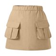 thumbnail image 4 of Tdoqot Girls Cargo Skirts with Pockets- Fashion Casual Summer Elastic Waist Kids Hiking Mini Skirt Khaki Size 5-14, 4 of 9