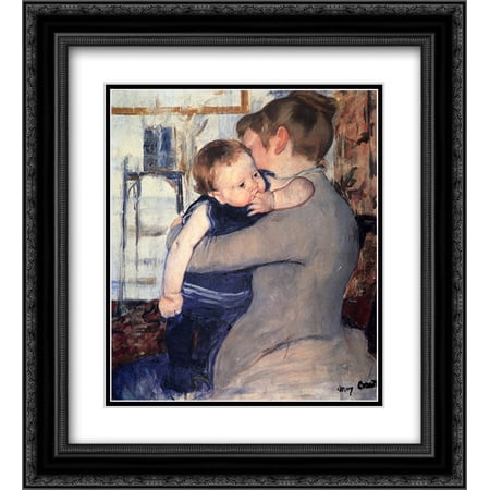 Mary Cassatt 2x Matted 20x22 Black Ornate Framed Art Print 'Mother And Child'