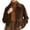 Coffee, variant on Jackets for Women Solid Color Long Sleeve Lapel Zipper Suede Casual Short Jacket with Lining