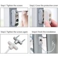 thumbnail image 5 of Cerradura de puerta para ventana, puerta corredera, bloqueo de seguridad para niños y bebés, cables de captura con llave de acero inoxidable, 2 uds., 5 of 5