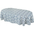 thumbnail image 3 of Oval Tablecloth Blue Modern Geometric Oval Tablecloth, Blue Oval Tablecloth, Print Tablecloth, Fabric Indoor/Outdoor Waterproof Wrinkle Free Durable Blue Tablecloth for Oval Tables 60 X 102 in, 3 of 6