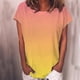 thumbnail image 1 of ICHUANYI Clearance Women's Casual Gradient Color Short Sleeved T-Shirt Tunic Blouse Tops(Yellow, S) ICHUANYI WER2023081107269, 1 of 5