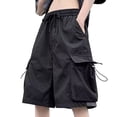thumbnail image 2 of Men's Outdoor Cargo Shorts, Quick Dry Breathable Multi-Pocket Drawstring Shorts for Hiking Camping Daily Wear Daily Outdoor Activity Black M, 2 of 5