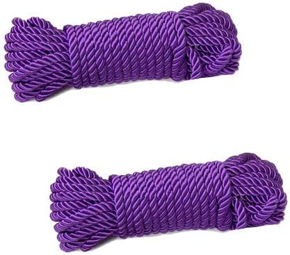 titivate Natural Durable Long Rope Strap 10m 32 Feet Length,1/3-Inch Diameter Pack of 3 Pack of 2, Black Soft Cotton Rope 