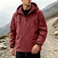 thumbnail image 2 of QIYAGBSA Lightweight Waterproof Hooded Jackets for Men Windproof Full Zip Multi Pocket Outdoor Hiking Travel Loose Fit Long Sleeve Spring Fall Coat, 2 of 7
