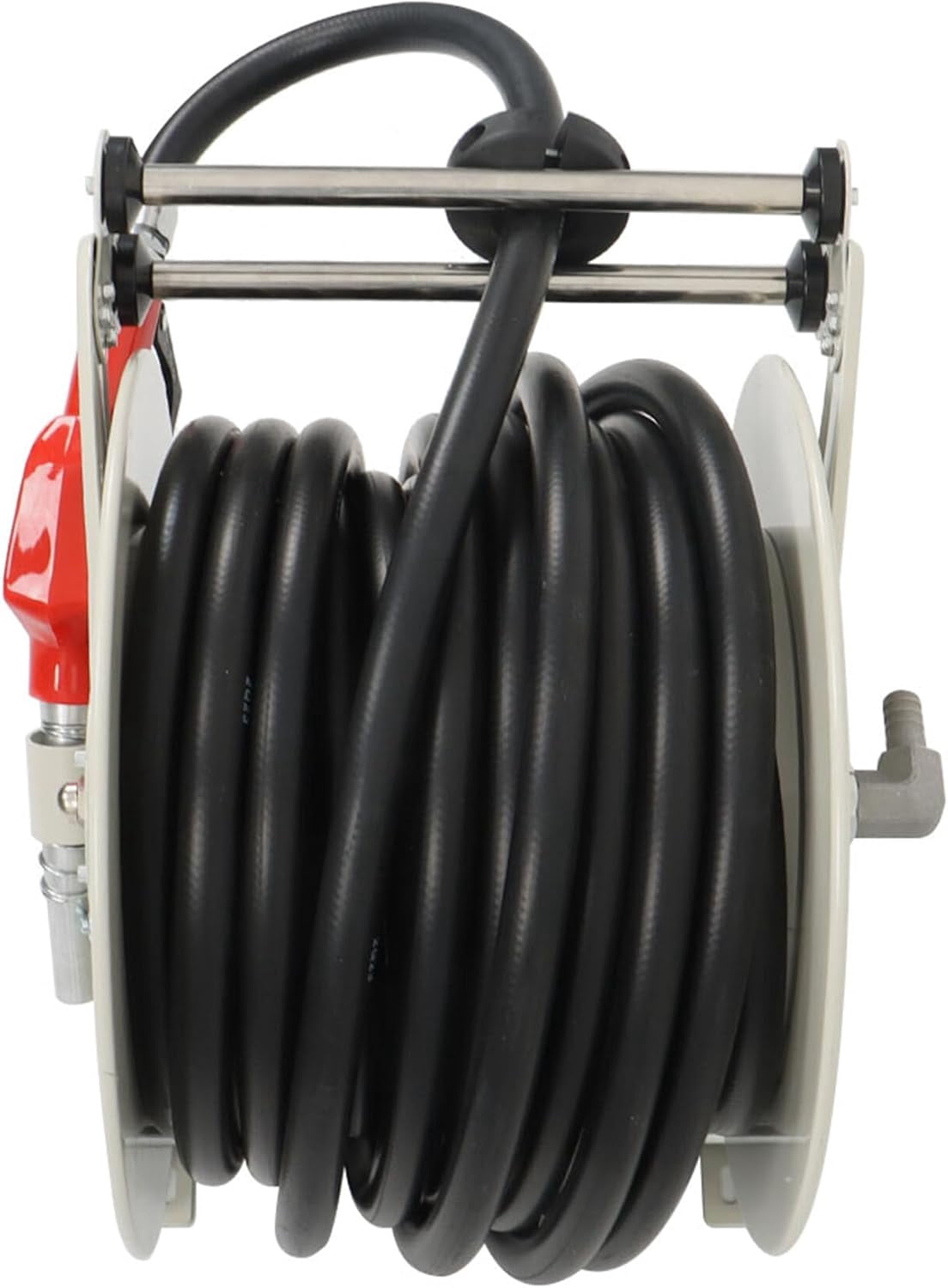 MechEquip Fuel Hose Reel 1 x 50 with Fueling Nozzle Fuel Hose Reel Heavy Duty Carbon Steel Maximum Pressure 300PSI