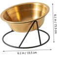 thumbnail image 3 of 1 Stainless Steel Food Bowl Elevated Cat Bowls Feeding Raised Pet Bowl Dog Food Bowl Pet Bowls Rust Golden, 3 of 5