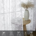 thumbnail image 3 of OVZME Darla Sheer White Curtains 96 Inches Long 2 Panels Set, Light Filtering Soft Lightweight & Breathable Extra Long Curtains, Jacquard Farmhouse Window Curtain Drapes for Living Room, 42Wx96L Inch, 3 of 8