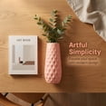 thumbnail image 2 of Unique Bargains Clear Tapered Plastic Vase Decorative Vase Pink 3.1" x 3.1" x 9.1", 2 of 6
