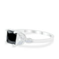 thumbnail image 7 of Art Deco Design Ring Princess Cut Black CZ 925 Sterling Silver Size 7, 7 of 7
