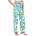 thumbnail image 2 of Dailycode Women's Pajama Pants Wide Leg Lounge Pj Bottoms With Pockets Cartoon Ducks Flower Plant, 2 of 7