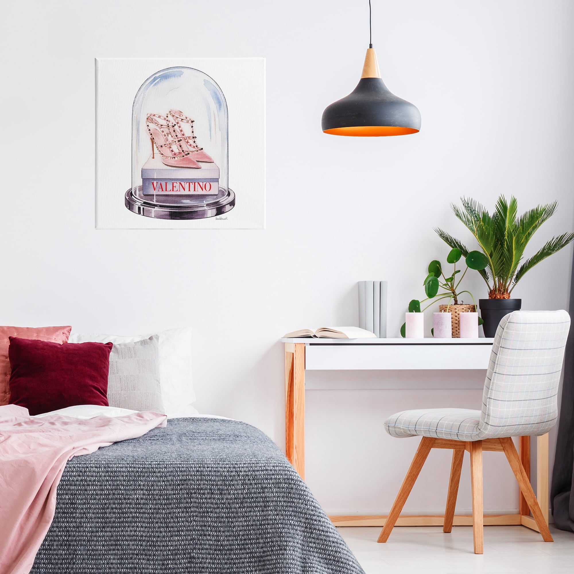 Stupell Industries Pink Heels in Bell Jar Canvas Wall Art, design by Amanda Greenwood