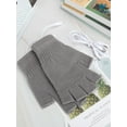 thumbnail image 2 of Deago USB Heated Gloves for Women & Men, Mitten Winter Warm Laptop Gloves, Half Hands Heated Fingerless Heating Knitting Hands Warmer Washable Design (Gray), 2 of 9