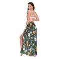 thumbnail image 3 of FORMRS Womens Long Sarong Beach Wrap Semi-Sheer Bikini Skirt Bathing Swimsuit Cover Up, Orange Flowers, 3 of 7