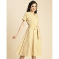 thumbnail image 3 of Moomaya Short Sleeve V Neck A-Line Cotton Dress - Women's Casual A-Line Dress, 3 of 9
