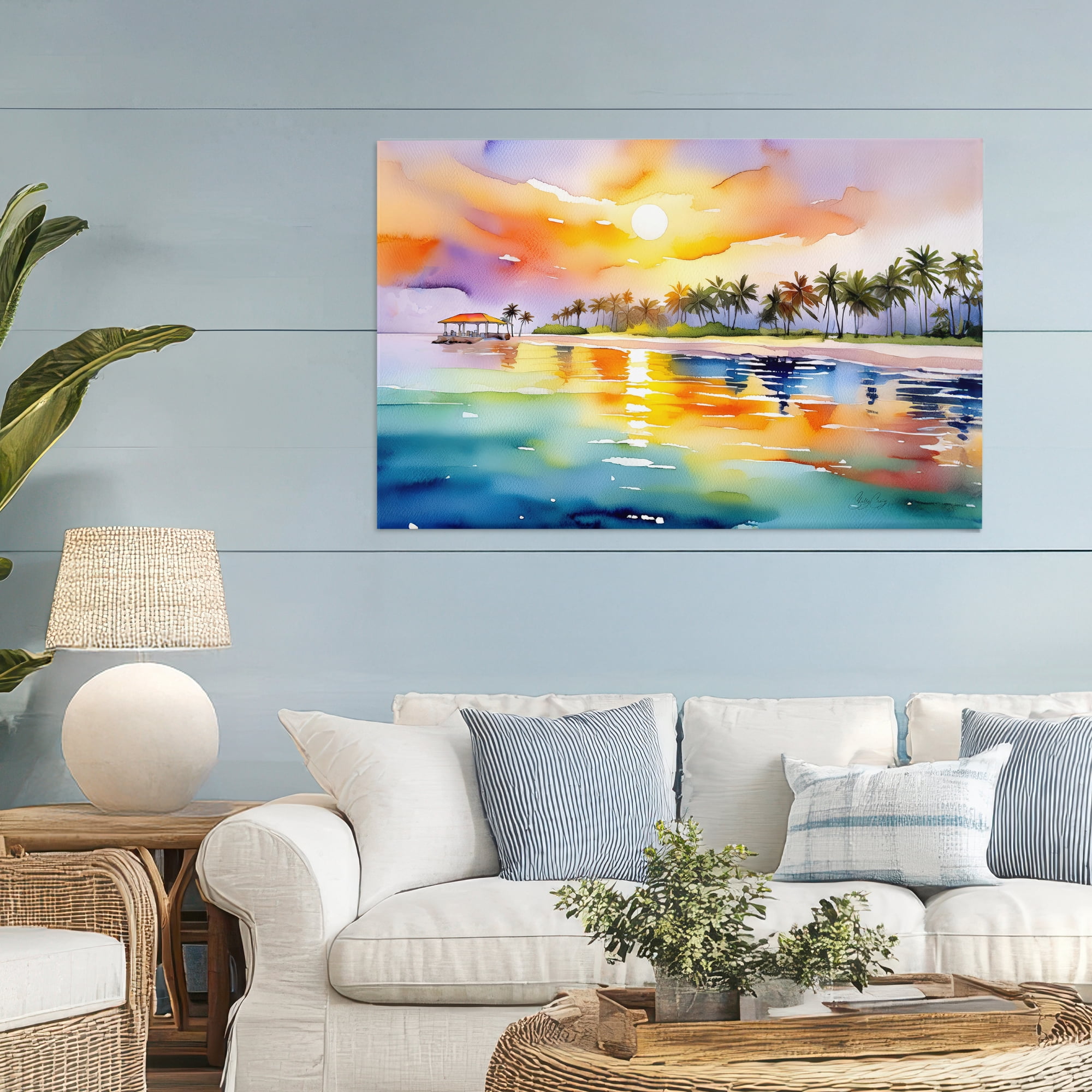 Stupell Industries Caribbean Calm Sunset Canvas Wall Art, design by Shelly Craig