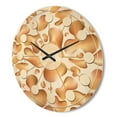 thumbnail image 3 of Designart 'Liquid Gold Shapes' Mid-Century Modern Wood Wall Clock, 3 of 5