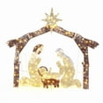 thumbnail image 2 of 6ft Christmas Nativity Scene Garden Decoration - Brown Roof, 190 LED Lights, Joseph/Mary/Infant Figures - Indoor/Outdoor Holiday Decor, 2 of 9
